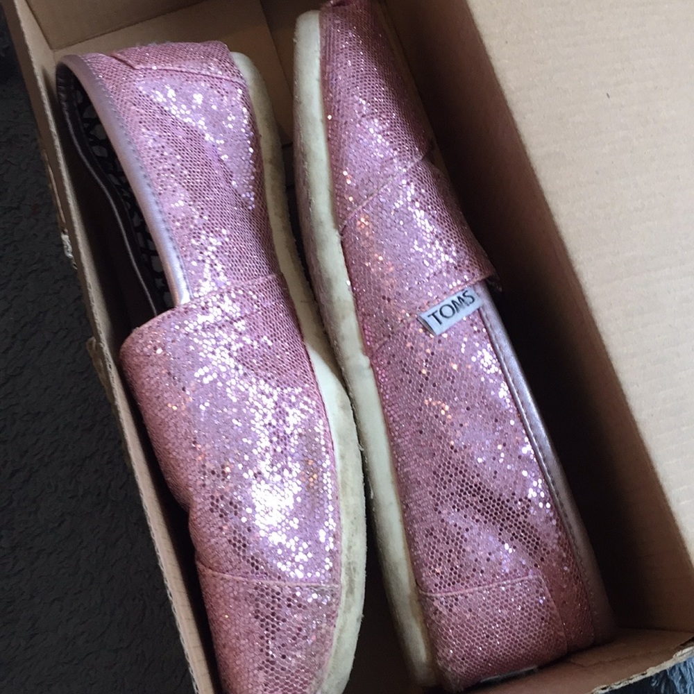 Toms Classic Pink Glitter